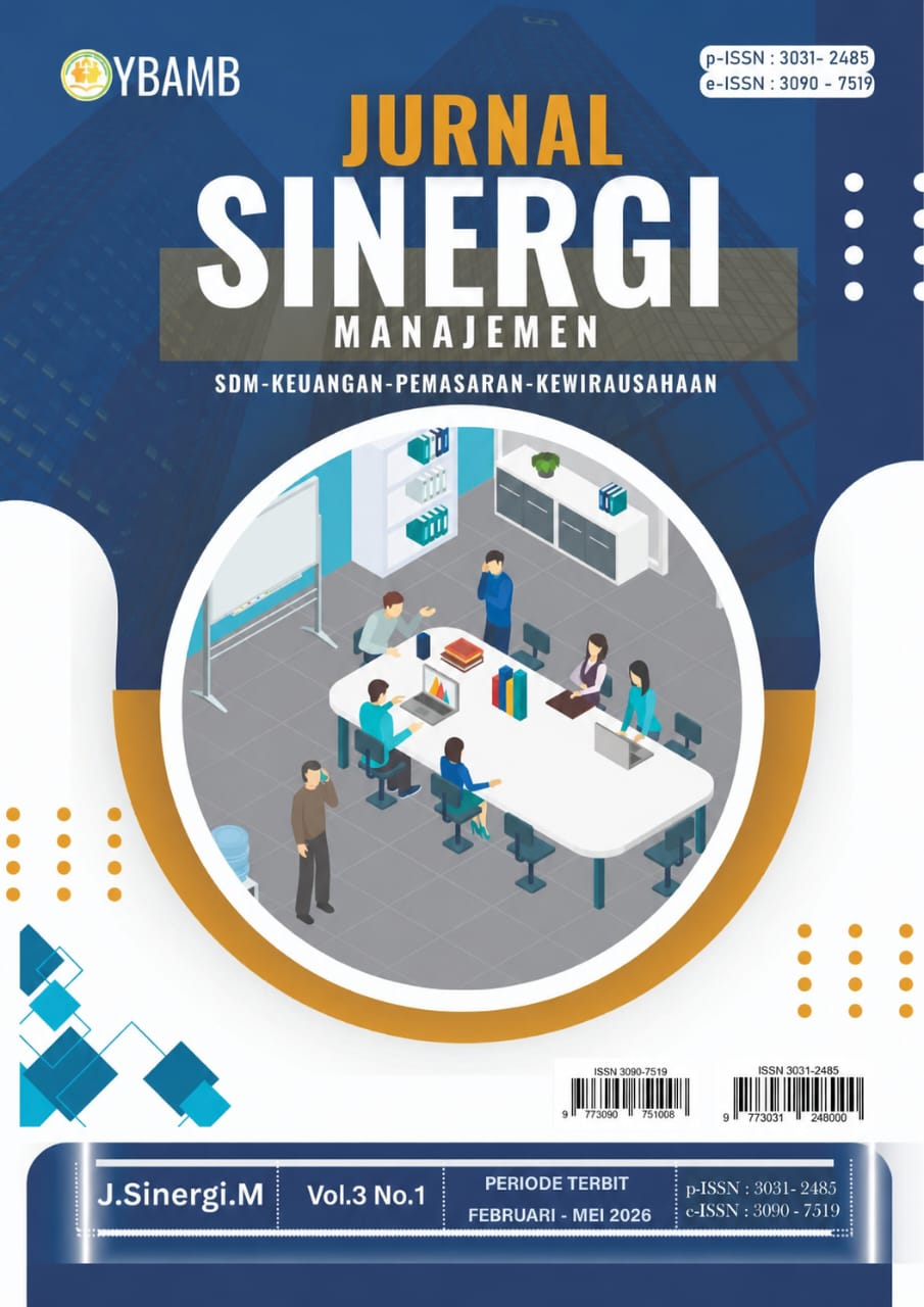					View Vol. 3 No. 2 (2026): Jurnal SINERGI Manajemen
				